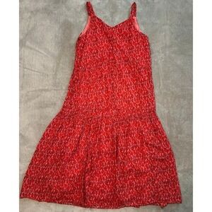 Joie Bondi Tiered Maxi Dress Women Size M Tea Rose Red Cottagecore Boho Coastal‎